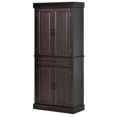 HOMCOM 71" Freestanding Kitchen Pantry With 4 Doors, And 2 Large Cabinets, Tall Storage Cabinet With Wide Drawer For Kitchen Dining Room 3 HOMCOM 71" Freestanding Kitchen Pantry With 4 Doors, And 2 Large Cabinets, Tall Storage Cabinet With Wide Drawer For Kitchen Dining Room - Image 3