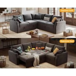 AMERLIFE 85 Inch Pull Out Sleeper Sofa Bed With Storage -Baxton Studio Sale Shop GUEST 8ca3d35e 29e2 41b5 b856 ddb3295c51ca