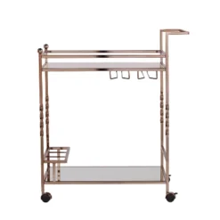 Iverson Metal Mirrored Bar Cart - Aiden Lane