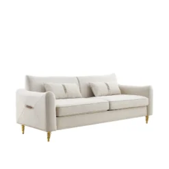 80.3" Modern Velvet Tufted Sofa With 2 Pillows And Gold Legs - ModernLuxe -Baxton Studio Sale Shop GUEST 8d289b97 2258 4881 8e34 33ac5990aec7