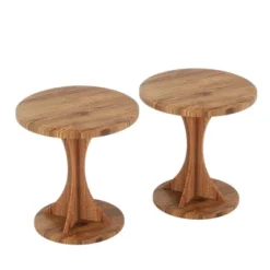 Resenkos Nightstand, Night Stand,Wood End Table, Round Sofa Side Table Vintage Nightstand,Rustic Brown 8 Resenkos Nightstand, Night Stand,Wood End Table, Round Sofa Side Table Vintage Nightstand,Rustic Brown -Baxton Studio Sale Shop GUEST 8d297515 80c0 4823 a020 c595baa6cf4b