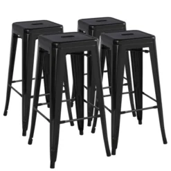 Yaheetech Set Of 4 Metal Backless Counter Height Bar Stools Stackable Chairs -Baxton Studio Sale Shop GUEST 8d6428df de72 4c05 8bb2 583e768a8518