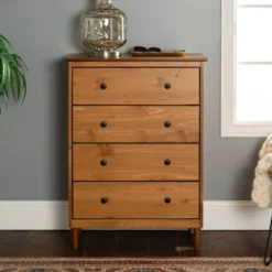 Stiva Classic Mid-Century Modern Vertical 4 Drawer Dresser - Saracina Home -Baxton Studio Sale Shop GUEST 8d80b7b0 7a6b 40f6 8fc7 edeb7656d79f