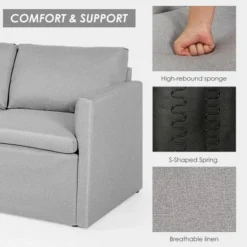 Tangkula Convertible L-shaped Sectional Sofa Couch Chaise W/ Ottoman Cushions -Baxton Studio Sale Shop GUEST 8df98781 8357 4e52 90f7 9f8f4357cf90