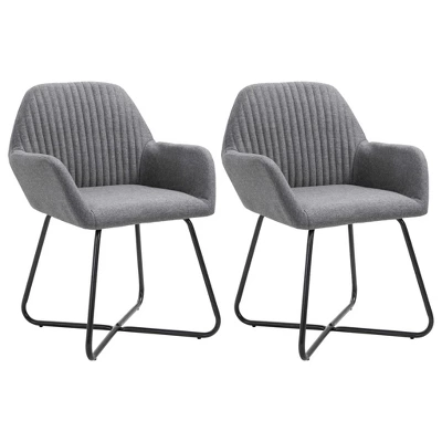 CLIHOME Modern Dining Chairs With Arms, Soft Upholstered Fabric Armchairs With Powder-Coated Steel Legs For Kitchen & Dining Room(Set Of 2) 11 CLIHOME Modern Dining Chairs With Arms, Soft Upholstered Fabric Armchairs With Powder-Coated Steel Legs For Kitchen & Dining Room(Set Of 2) - Image 11