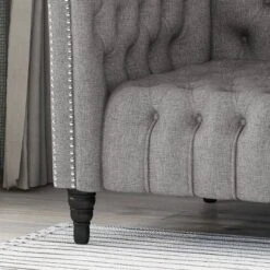 Barneyville Traditional Chesterfield Sofa Gray - Christopher Knight Home -Baxton Studio Sale Shop GUEST 8e2762e6 16ac 415f b190 f40c3df1f2b4