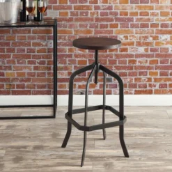 Court Adjustable Backless Barstool Brown - Picket House Furnishings -Baxton Studio Sale Shop GUEST 8e7fe778 6b25 412e 824a 8de2a547b08b