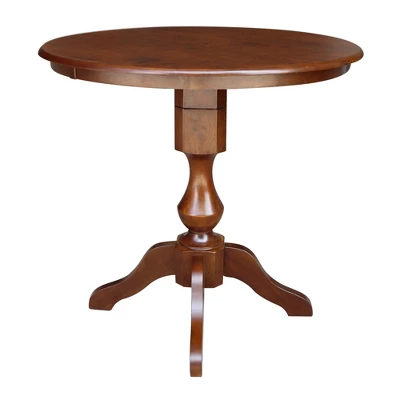 36" Opal Round Top Pedestal Table Counter Height Espresso - International Concepts 1 36" Opal Round Top Pedestal Table Counter Height Espresso - International Concepts