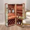 Design Toscano Italian-Style World Map Cocktail Bar Steamer Trunk