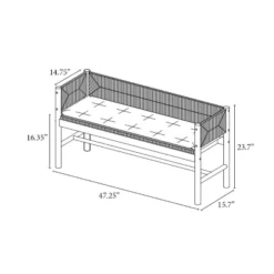Elden Wood Bench With Woven Back And Loose Cushion Seat - Threshold™ Designed With Studio McGee 11 Elden Wood Bench With Woven Back And Loose Cushion Seat - Threshold™ Designed With Studio McGee -Baxton Studio Sale Shop GUEST 8f053347 15e4 4064 81c1 72a38bf0a4d6