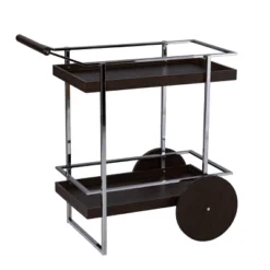 Oneots Rolling Bar Cart Brown/Chrome - Aiden Lane -Baxton Studio Sale Shop GUEST 8f21f3cc f7c7 4241 a562 06a726abf66c