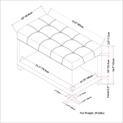 34" Marlowe Storage Ottoman Bench - WyndenHall -Baxton Studio Sale Shop GUEST 8f52e508 9da5 4706 8cf1 1df2f1bcef79