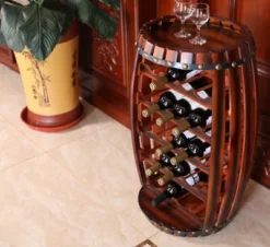 Vintiquewise Rustic Barrel Shaped Wooden Wine Rack For 23 Bottles -Baxton Studio Sale Shop GUEST 8f64d8d4 bd1b 432e aecc e198c52b4a7b