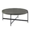 Alaterre Furniture 42" Brookline Round Coffee Table With X-Frame Metal Base