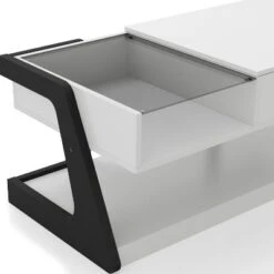 49" Castleridge Modern Lift Top Coffee Table White/Black - MiBasics: Adjustable Height, Tempered Glass, Storage Shelf 28 49" Castleridge Modern Lift Top Coffee Table White/Black - MiBasics: Adjustable Height, Tempered Glass, Storage Shelf -Baxton Studio Sale Shop GUEST 900188a7 3683 4039 b024 397348cde101
