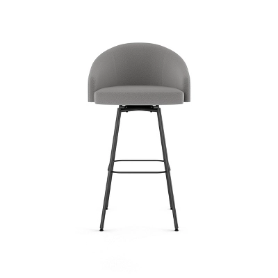 Nelly Swivel Barstool Light Gray/Black - Amisco 2 Nelly Swivel Barstool Light Gray/Black - Amisco - Image 2