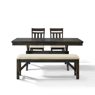 Hayden 4pc Extendable Dining Set With Bench And 2 Slat Back Chairs Slate - Crosley 6 Hayden 4pc Extendable Dining Set With Bench And 2 Slat Back Chairs Slate - Crosley - Image 6