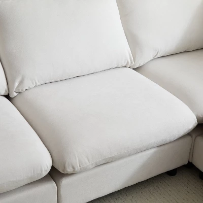 Christopher Knight Home Acker 99.5" Modern 3 Seater Upholstered Sectional Sofa, White 8 Christopher Knight Home Acker 99.5" Modern 3 Seater Upholstered Sectional Sofa, White - Image 8