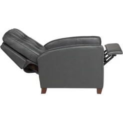 Elm Lane Livorno Gray Genuine Leather Recliner Chair Modern Armchair Comfortable Push Manual Reclining Footrest Tufted For Bedroom Living Room Reading -Baxton Studio Sale Shop GUEST 90bb5704 84a8 4d33 8500 fceaae1db94a