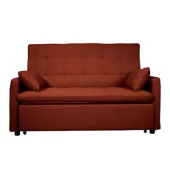 Modern 61" Large-Size Fabric Sofa Bed With Adjustable Backrest, Storage Pockets, Reinforced Iron Frame, Ideal For Bedroom, Apartment, Dorm -Baxton Studio Sale Shop GUEST 90da61e2 13cf 4cda 81e9 f10cdc7475ef