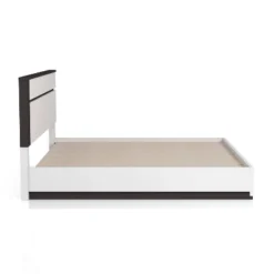 California King Pape Platform Bed With 2 Foot Drawers White/Metallic Gray - MiBasics: Contemporary Storage, No Box Spring Needed -Baxton Studio Sale Shop GUEST 90fa4dd1 faf8 4ff9 9c8c ff42ca900af5