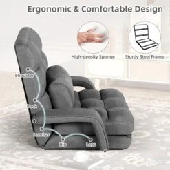 Folding Sofa Bed With USB, Convertible Sleeper Chair With 5-Position Adjustable Back, Small Comfy Couch For Bedroom, Apartment, Dorm – Grey -Baxton Studio Sale Shop GUEST 9100a33b 7264 4758 b522 383a09c25b9b