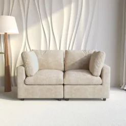 Cloud Sectional Couches For Living Room,67" Convertible Love Seat, 2 Seater Modular Sectional Sofa,Deep Seater Furniture Sets -Baxton Studio Sale Shop GUEST 91be53d4 1131 4c6a 9e47 9058e1351174