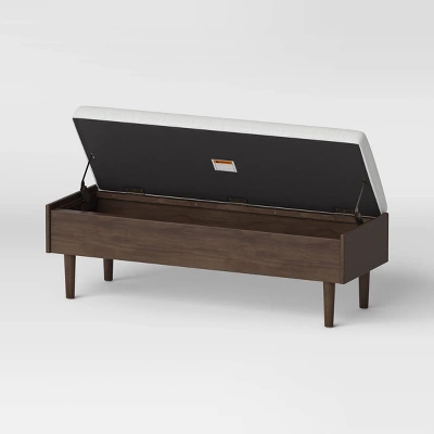 Wood Based Storage Bench Natural - Threshold™: Upholstered Entryway Ottoman With Armrest, Spot Clean 2 Wood Based Storage Bench Natural - Threshold™: Upholstered Entryway Ottoman With Armrest, Spot Clean - Image 2