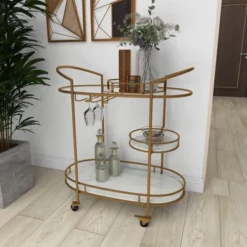 Contemporary Iron Bar Cart Gold - Olivia & May -Baxton Studio Sale Shop GUEST 927969e6 6ae6 4d6c ab41 f09d2a692396