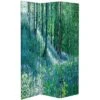 6" Double Sided Nature's Embrace Canvas Room Divider Green - Oriental Furniture