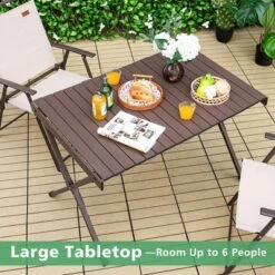 Costway 4-6 Person Portable Aluminum Camping Table Lightweight Roll Up Table Grey/Brown -Baxton Studio Sale Shop GUEST 92c7244f 68a3 4630 a543 e82aa5bdaa57