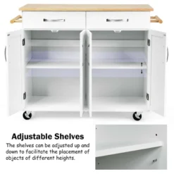 Costway Kitchen Trolley Island Utility Cart Wood Top Rolling Storage Cabinet Drawers White -Baxton Studio Sale Shop GUEST 92dbb840 2422 40a2 a683 45f6b17d9da0