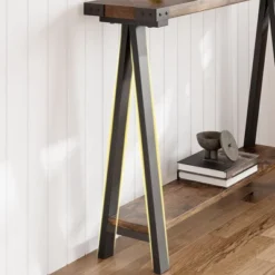 Farmhouse Entryway Table, Narrow Sofa Table With Open Storage Shelf, Metal Frame Skinny Console Table With V-Shaped Leg Design -Baxton Studio Sale Shop GUEST 92f85f30 d13a 458c bc57 b1211f7fb170