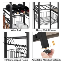 Yaheetech 4-Tier 55" Kitchen Baker's Rack With Power Outlet -Baxton Studio Sale Shop GUEST 92f9dab6 4f04 456a bd17 6341a673e594