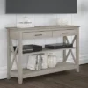 Key West Console Table With Drawers And Shelves Washed Gray - Bush Furniture