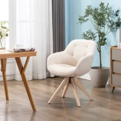 Upholstered Swivel Dining Armchair - Kinwell -Baxton Studio Sale Shop GUEST 934c5223 6867 454e b68d d0f3be294f14