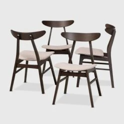Set Of 4 Britte Fabric Upholstered Wood Dining Chairs - Baxton Studio -Baxton Studio Sale Shop GUEST 937caab0 23c2 455b bbf2 789cdf4772a8