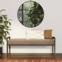 Modern Metal Faux Shearling Bench - HomePop -Baxton Studio Sale Shop GUEST 93fc6237 068c 4316 979f a82a4666b84e