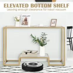 Costway 48'' 2-Tier Console Entryway Behind Couch Table For Living Room Hallway -Baxton Studio Sale Shop GUEST 94132b7e efdb 4513 935f f08b502cd4e2