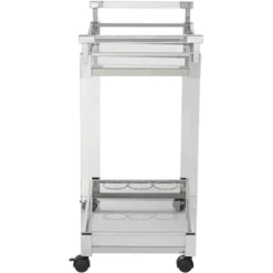 Studio 55D Rossi 32 3/4" Wide Clear Acrylic And Chrome Rolling Serving Bar Cart -Baxton Studio Sale Shop GUEST 950fd11e a99a 414d b644 7033c1f5c082
