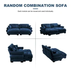 Christopher Knight Home Alger 93.7" Velvet Round Armrests Sofa With Ottoman -Baxton Studio Sale Shop GUEST 956db821 8de9 4009 a2cc f2f993707ac0