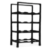 BIRDROCK HOME 12 Bottle Rack - Free Standing Stand - Kitchen Countertop - Black Forged Metal - Vertical Shelf Storage Cabinet - Holder