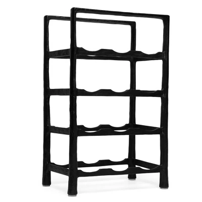 BIRDROCK HOME 12 Bottle Rack - Free Standing Stand - Kitchen Countertop - Black Forged Metal - Vertical Shelf Storage Cabinet - Holder 1 BIRDROCK HOME 12 Bottle Rack - Free Standing Stand - Kitchen Countertop - Black Forged Metal - Vertical Shelf Storage Cabinet - Holder