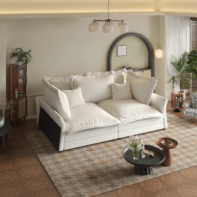 90.55" Modern Sofa Couch, Comfy Upholstered Deep Seat Sofa With Pillows, Convertible Loveseat For Living Room Bedroom Apartment Office 1 90.55" Modern Sofa Couch, Comfy Upholstered Deep Seat Sofa With Pillows, Convertible Loveseat For Living Room Bedroom Apartment Office