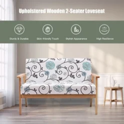 Costway Modern Fabric Loveseat Sofa Couch Upholstered 2-Seat Wood Armchair -Baxton Studio Sale Shop GUEST 95dfecc3 ab4d 4cd9 9e4b ee0b215c04a5