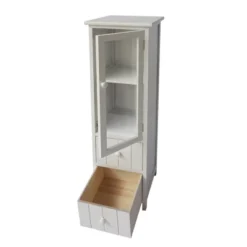 35.58" 2 Drawer Wooden Storage Cabinet With Glass Door And Round Knobs White - The Urban Port 7 35.58" 2 Drawer Wooden Storage Cabinet With Glass Door And Round Knobs White - The Urban Port -Baxton Studio Sale Shop GUEST 9646d7b8 b618 4c02 8ba1 1054acbc30be