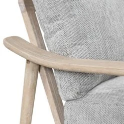 Oris 24.8" Wide Linen Upholstered Thick Seat Cushion Solid Wood Legs With Arm Chair With Vertical Slatted Back Accent Chair-The Pop Maison -Baxton Studio Sale Shop GUEST 96638405 de56 46a9 a6df 23cea69f1948