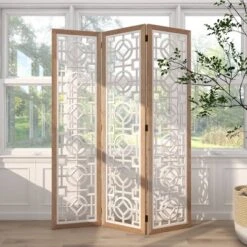 Farmhouse Wood Patterned Room Divider Screen White - Olivia & May -Baxton Studio Sale Shop GUEST 96ad7d9e 9af8 466c 8850 fb8f445b2a20