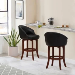 30" Dartford Swivel Barstool Brown/Black - Hillsdale Furniture -Baxton Studio Sale Shop GUEST 96d9e6a0 76a9 4f68 b2ad 1fa1e7ade722