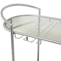 Contemporary Metal 3-Tier Oval Bar Cart Silver - Olivia & May -Baxton Studio Sale Shop GUEST 970ea8e4 acd0 4370 9e61 e68d004679f8